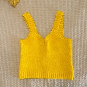 Zara Yellow Sweater Knit Tank Top